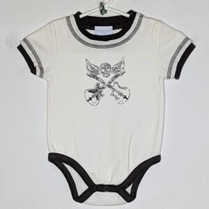 ✨3/$15 Standard Blues Black White Rock & Roll Cotton Onsie 0-3Mo
